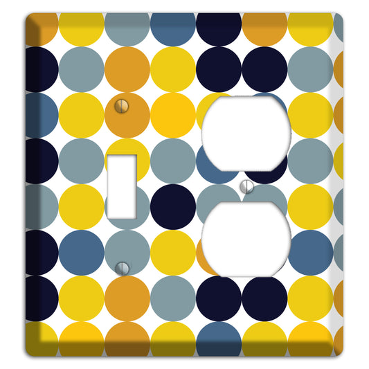 Multi Yellow and Blue Dots Toggle / Duplex Wallplate