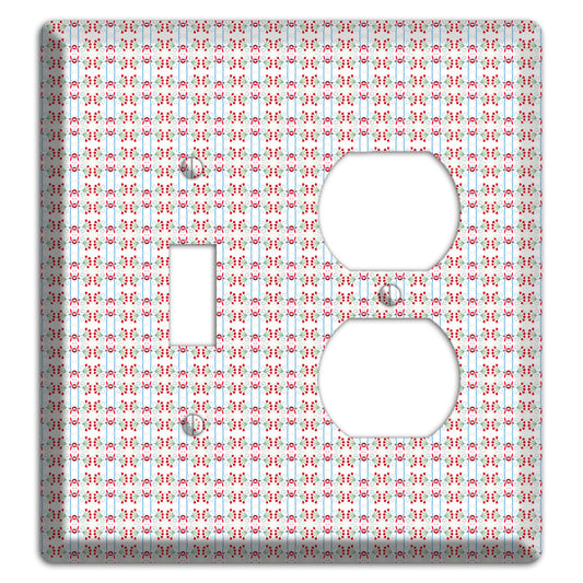 White with Red Blue Tapestry Toggle / Duplex Wallplate