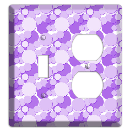 Multi Purple Bubble Dots Toggle / Duplex Wallplate