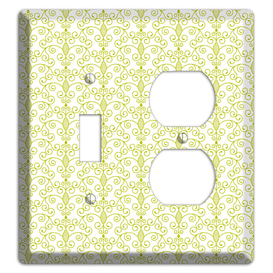 Olive Toile Half Drop Toggle / Duplex Wallplate