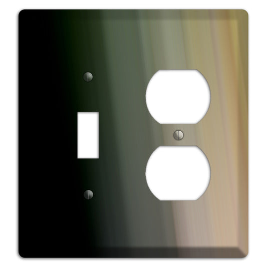 Black and Olive Ray of Light Toggle / Duplex Wallplate