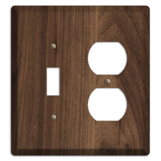 Unfinished Walnut Wood Toggle / Duplex Outlet Cover Plate