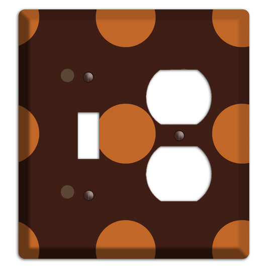 Brown with Umber and Brown Multi Tiled Medium Dots Toggle / Duplex Wallplate