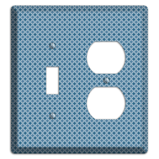 Multi Blue Checkered Foulard Toggle / Duplex Wallplate