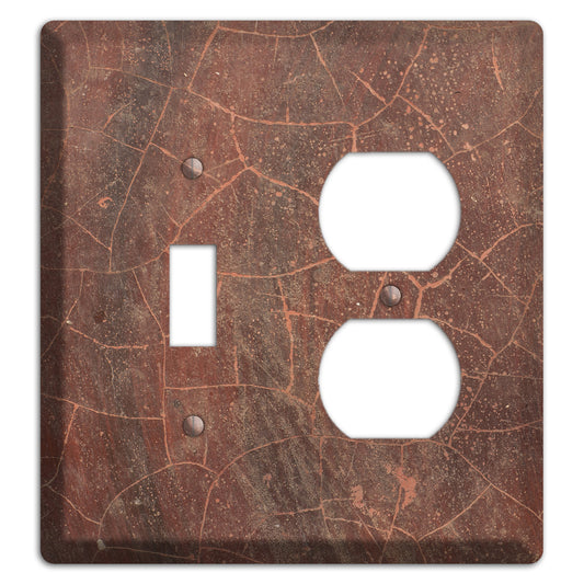 Maroon Cracked Concrete Toggle / Duplex Wallplate