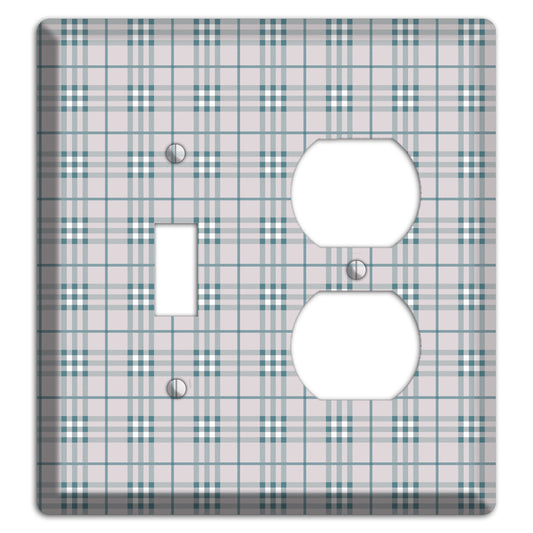 Multi Grey Plaid Toggle / Duplex Wallplate