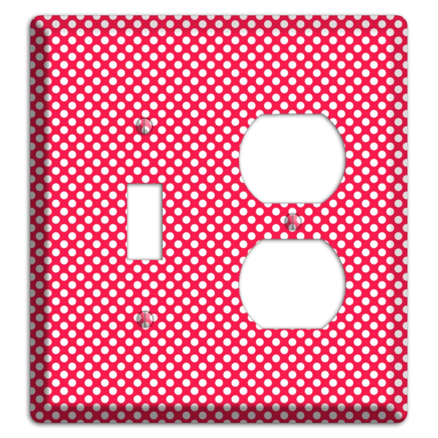 Fuschia with Pink Tiny Polka Dots Toggle / Duplex Wallplate