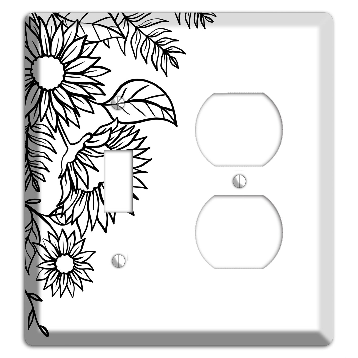 Hand-Drawn Floral 5 Toggle / Duplex Wallplate