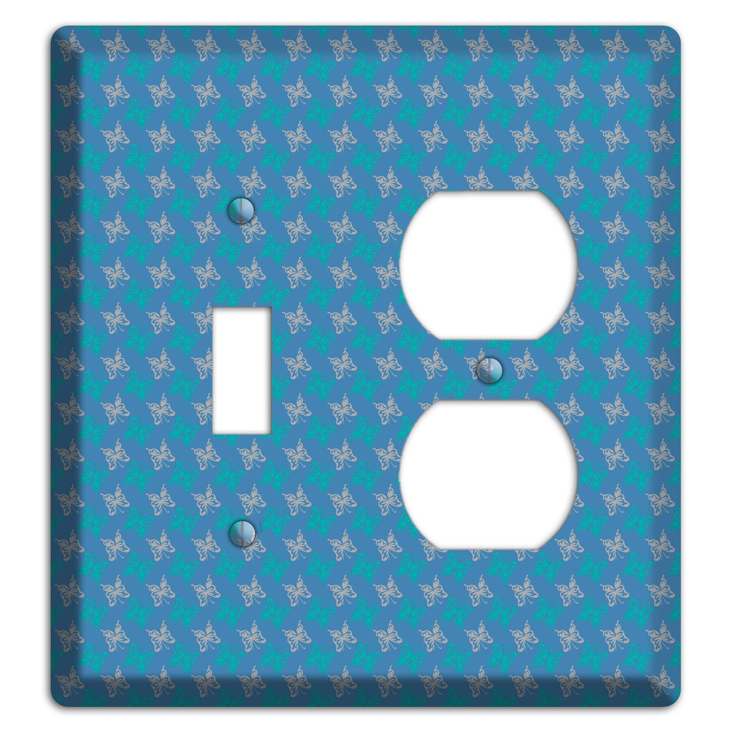 Blue with White and Turquoise Butterflies Toggle / Duplex Wallplate