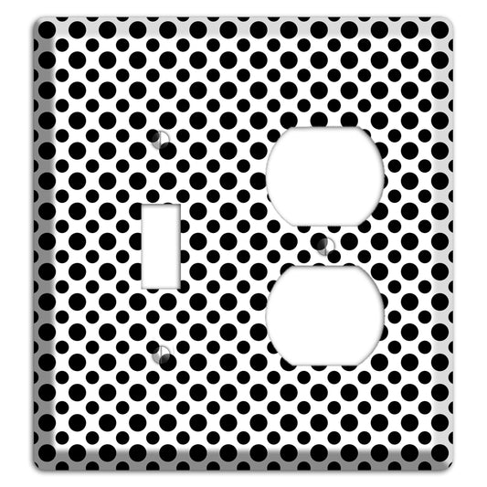 White with Black Multi Small Polka Dots Toggle / Duplex Wallplate