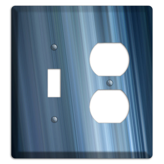 Brushed Blue Stripes Toggle / Duplex Wallplate