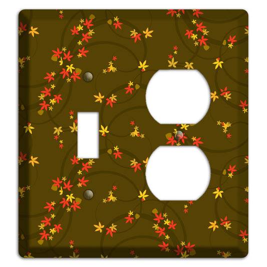 Brown Fall Flowers Toggle / Duplex Wallplate