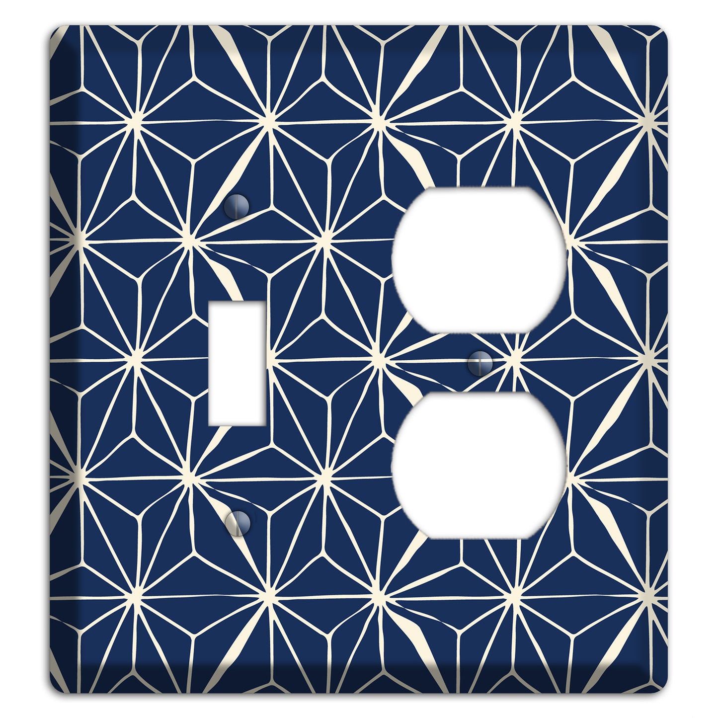 Navy Geometric Tile Toggle / Duplex Wallplate