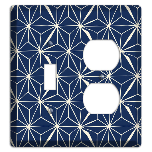 Navy Geometric Tile Toggle / Duplex Wallplate