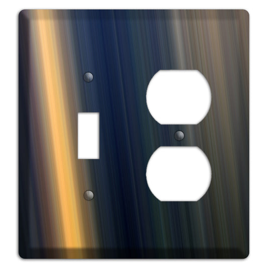 Black with Orange Ray of Light Toggle / Duplex Wallplate