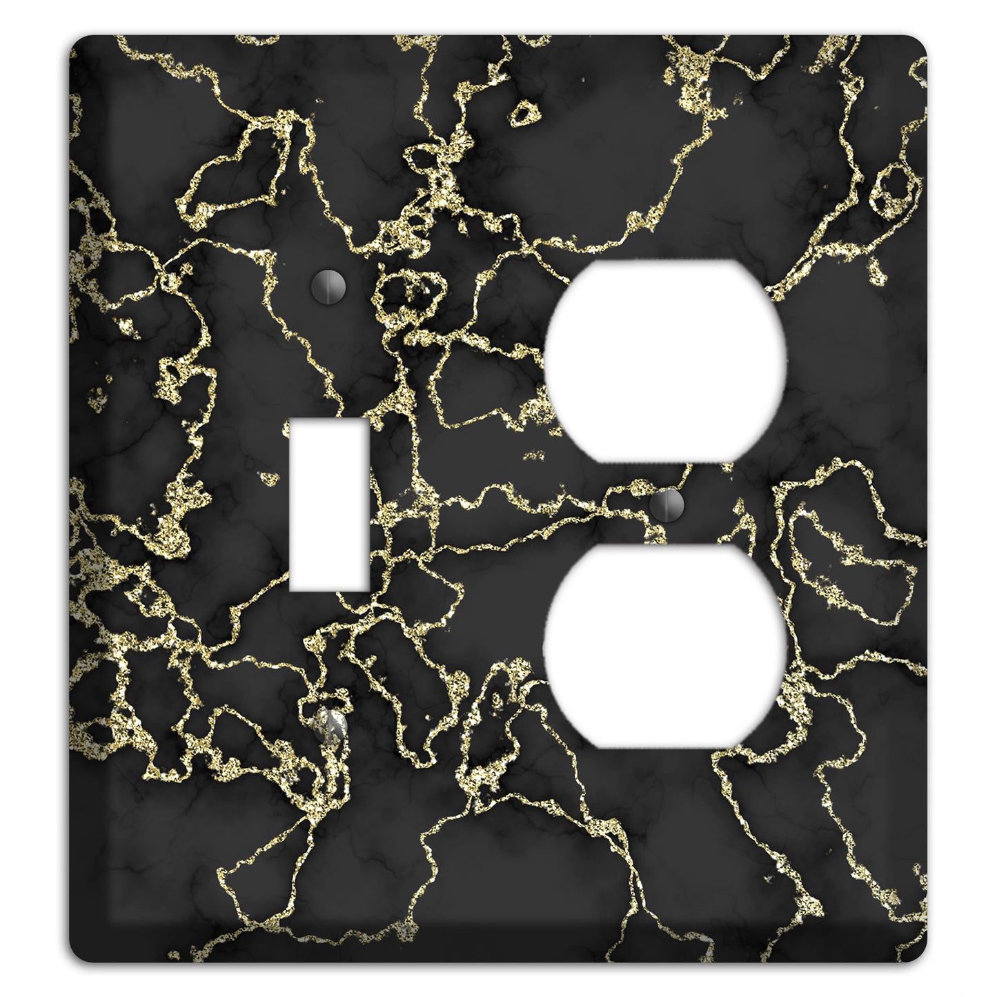 Black and Gold Marble Shatter Toggle / Duplex Wallplate