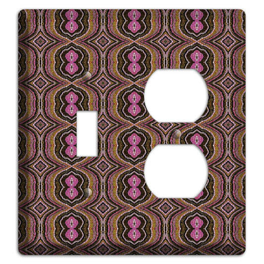 Pink and Brown Tapestry Toggle / Duplex Wallplate