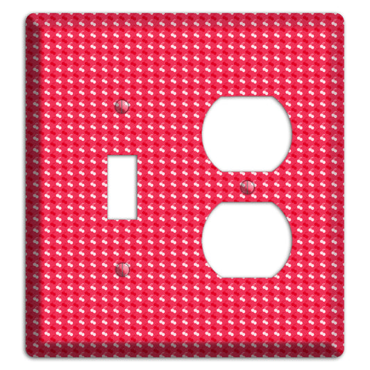 Red with White Motif Toggle / Duplex Wallplate