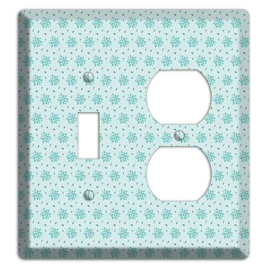 Soft Blue Calico Toggle / Duplex Wallplate