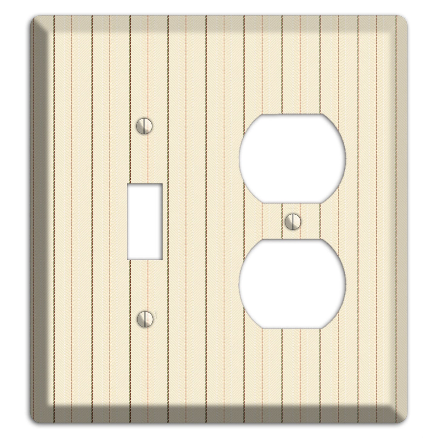 Off White Pinstripe Toggle / Duplex Wallplate