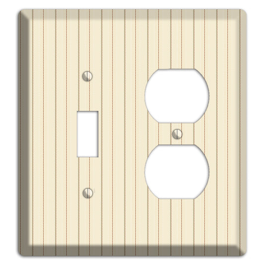 Off White Pinstripe Toggle / Duplex Wallplate