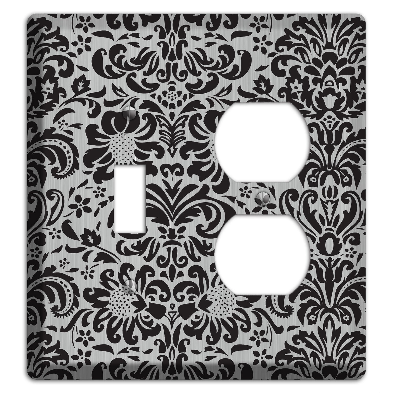 Black Toile  Stainless Toggle / Duplex Wallplate