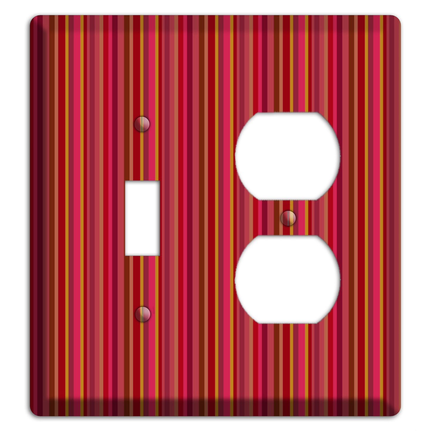 Multi Red Vertical Stripes 2 Toggle / Duplex Wallplate