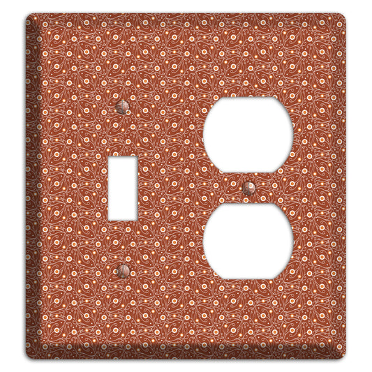 Tiny Brown Vine Floral Toggle / Duplex Wallplate