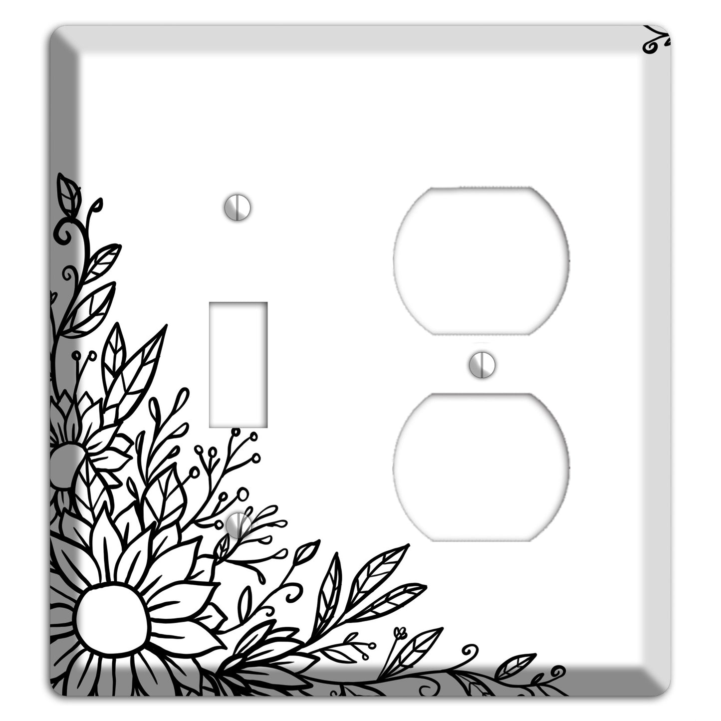 Hand-Drawn Floral 6 Toggle / Duplex Wallplate