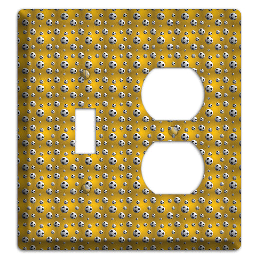 Yellow with Soccer Balls Toggle / Duplex Wallplate