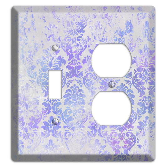 Periwinkle Gray Whimsical Damask Toggle / Duplex Wallplate