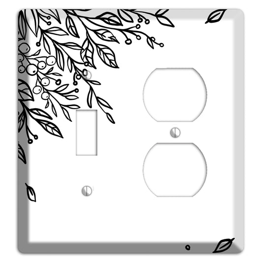 Hand-Drawn Floral 4 Toggle / Duplex Wallplate