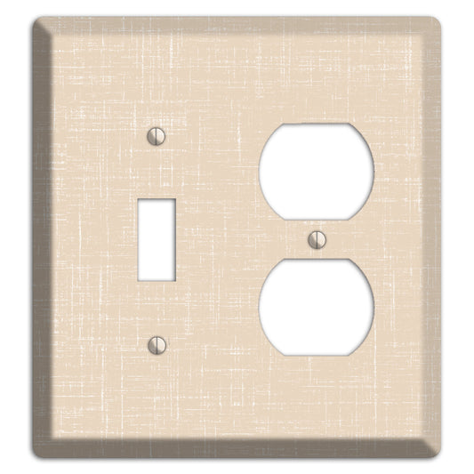 Double Spanish White Neutral Texture Toggle / Duplex Wallplate