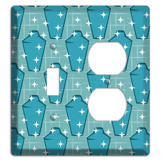 Blue and Teal Shaker Toggle / Duplex Wallplate