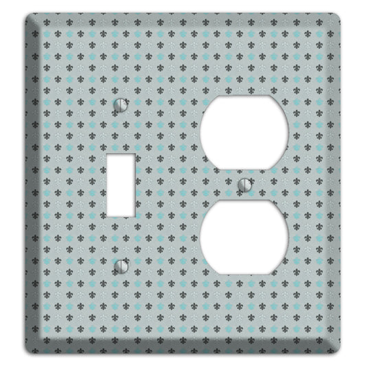 Dusty Blue with Fleur de Lis Toggle / Duplex Wallplate