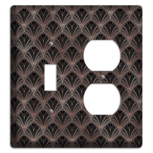 Black and Rose Deco Toggle / Duplex Wallplate