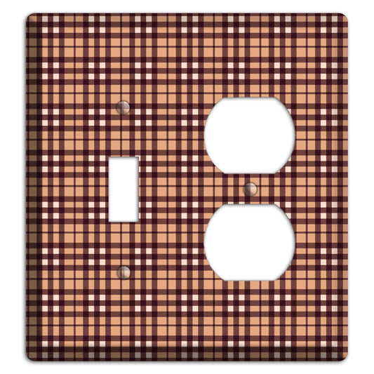 Multi Brown Plaid Toggle / Duplex Wallplate