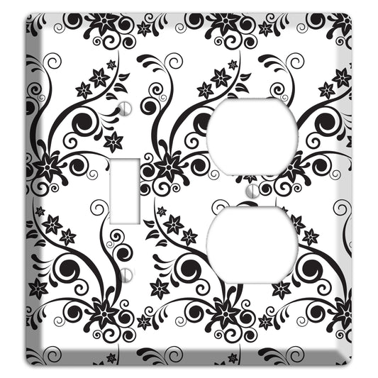 Scrolled Floral Toile Toggle / Duplex Wallplate