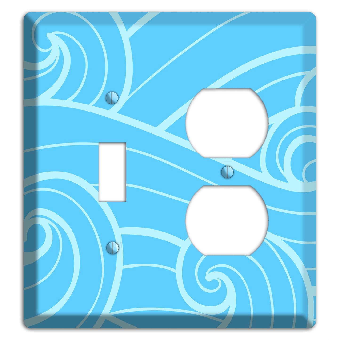 Abstract Curl Blue Toggle / Duplex Wallplate