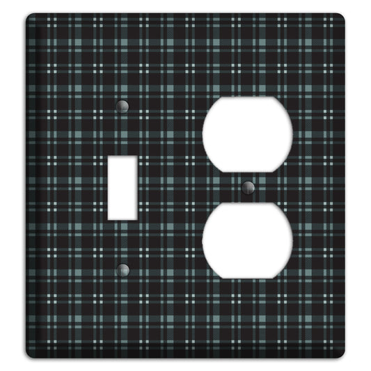 Black Plaid Toggle / Duplex Wallplate