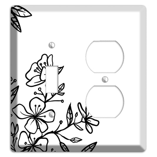 Hand-Drawn Floral 18 Toggle / Duplex Wallplate