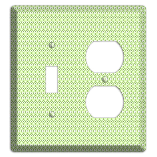 Multi Green Tiny Double Scallop Toggle / Duplex Wallplate