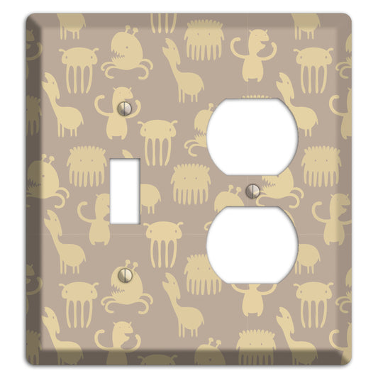 Silly Monsters Brown Toggle / Duplex Wallplate