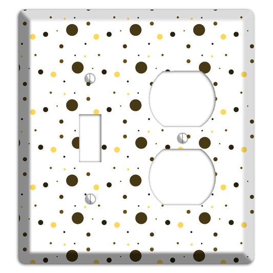 White with Black and Yellow Tiny Dots Toggle / Duplex Wallplate