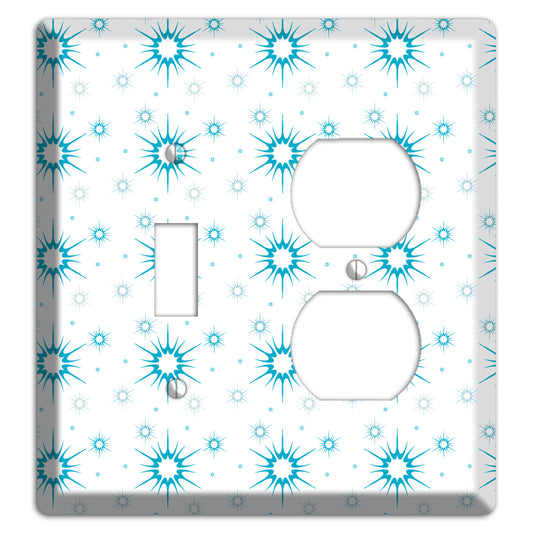 Blue Retro Burst Toggle / Duplex Wallplate