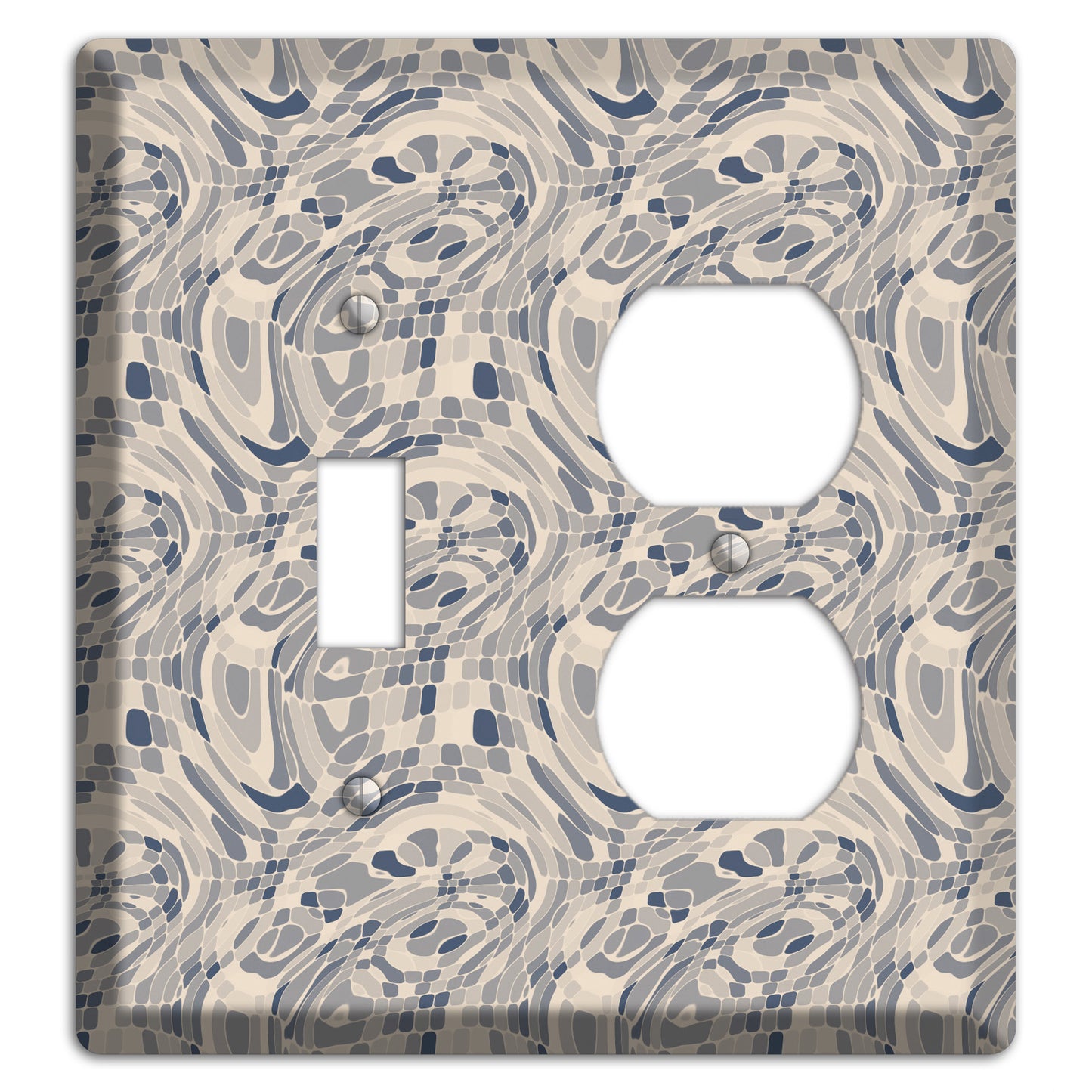 Blue and Beige Abstract 2 Toggle / Duplex Wallplate