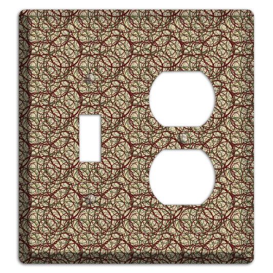 Brown and Burgundy Circles Toggle / Duplex Wallplate