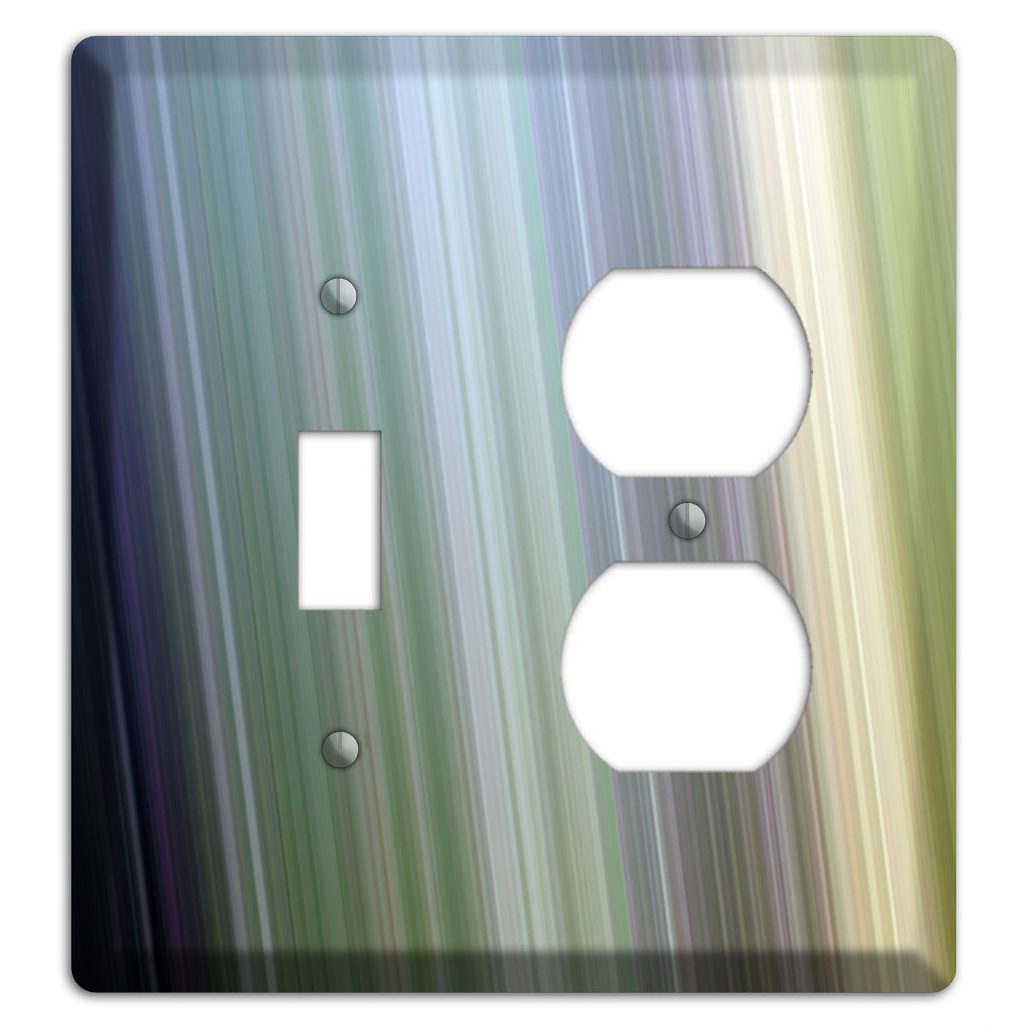 Purple and Green Ray of Light Toggle / Duplex Wallplate