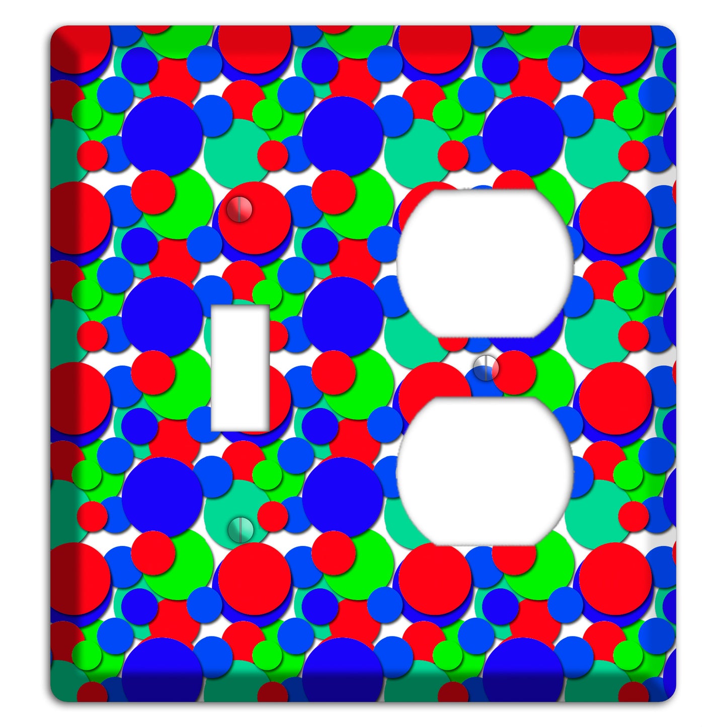 Red Blue Green Bubble Dots Toggle / Duplex Wallplate