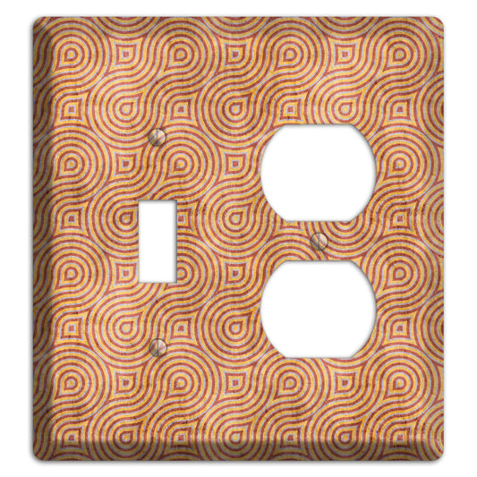 Beige and Red Swirl Toggle / Duplex Wallplate